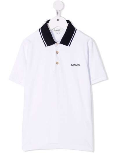 LANVIN Enfant рубашка поло с вышитым логотипом