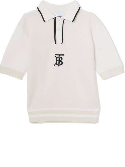 Burberry Kids рубашка поло с монограммой