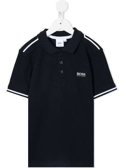 BOSS Kidswear рубашка поло с логотипом и вставками