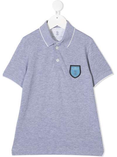 Brunello Cucinelli Kids рубашка поло с короткими рукавами и нашивкой-логотипом