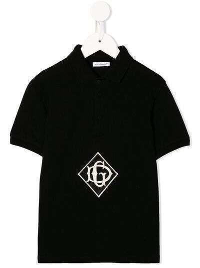 Dolce & Gabbana Kids рубашка-поло с монограммой