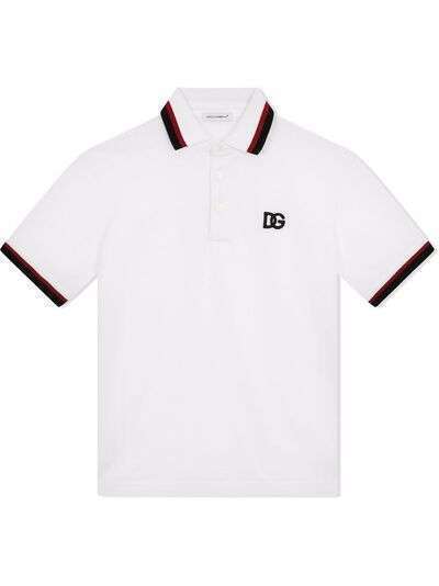 Dolce & Gabbana Kids рубашка поло с вышитым логотипом
