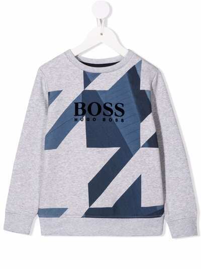 BOSS Kidswear флисовая толстовка с геометричным принтом