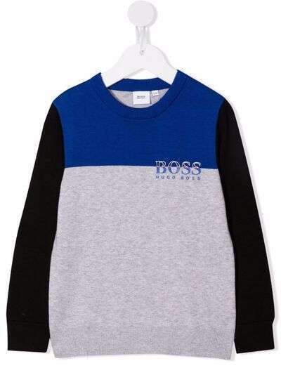 BOSS Kidswear толстовка в стиле колор-блок с логотипом