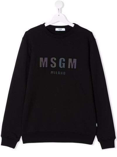 MSGM Kids толстовка с нашивкой-логотипом