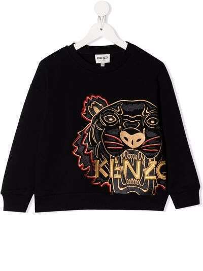 Kenzo Kids толстовка с вышивкой Tiger Head