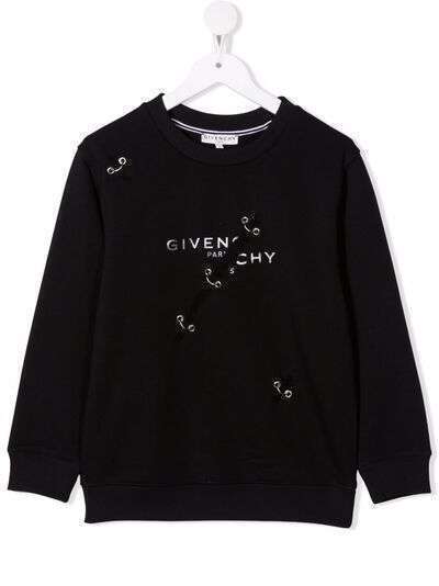 Givenchy Kids толстовка с люверсами и логотипом