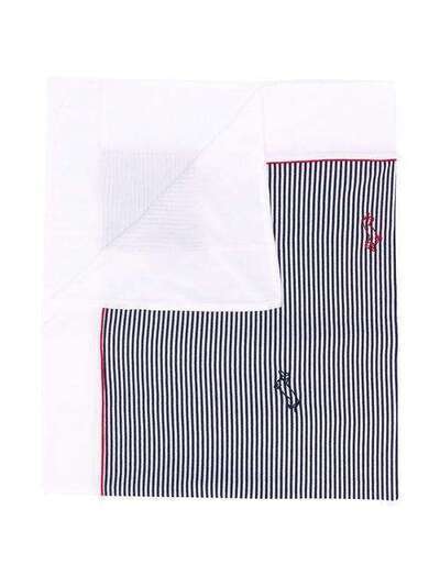 Harmont & Blaine Junior striped embroidered logo blanket 202JGLP001