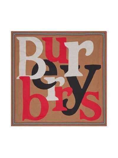 Burberry Kids одеяло вязки интарсия с логотипом 8013957
