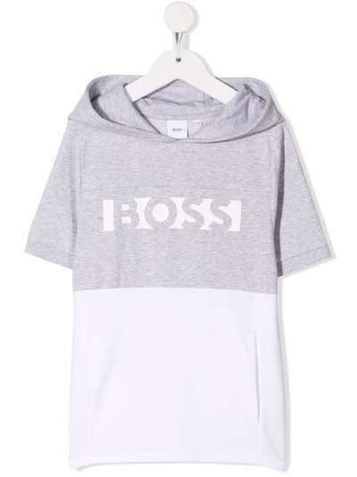 BOSS Kidswear футболка с капюшоном и логотипом
