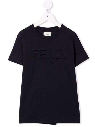 Fendi Kids футболка с тисненым логотипом