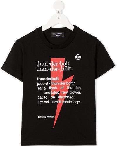 Neil Barrett Kids футболка с принтом Thunderbolt