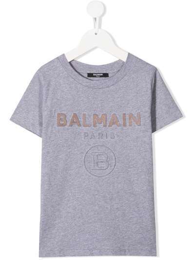Balmain Kids футболка с фактурным логотипом