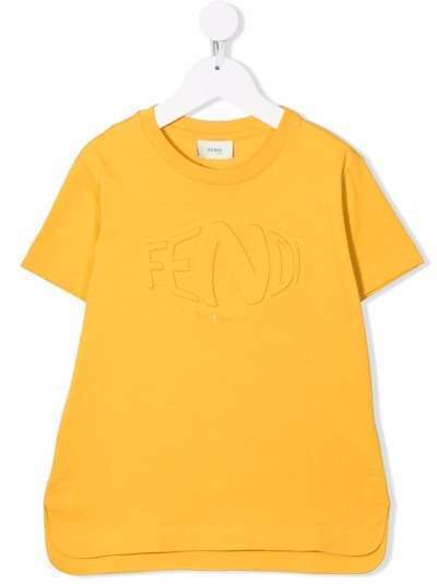 Fendi Kids футболка с тисненым логотипом