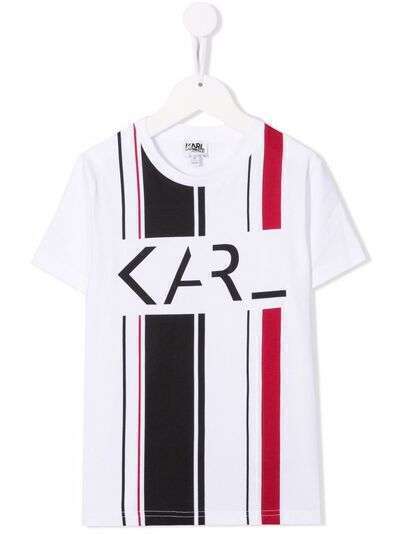 Karl Lagerfeld Kids футболка в полоску с логотипом