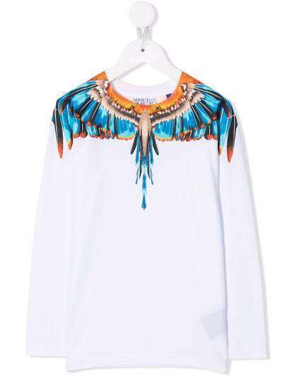 Marcelo Burlon County Of Milan Kids топ Grizzly Wings с длинными рукавами