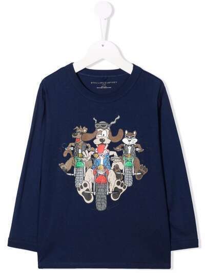 Stella McCartney Kids топ с длинными рукавами и графичным принтом