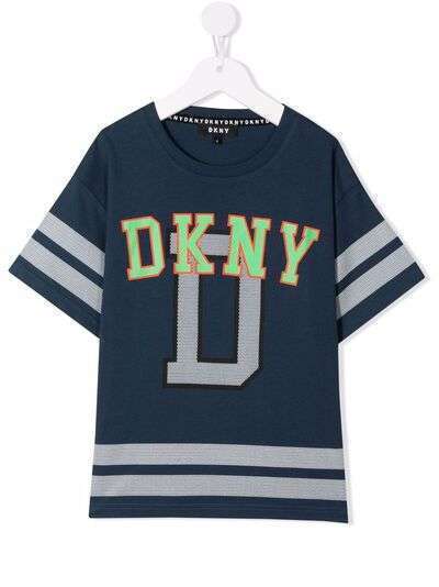 Dkny Kids футболка с контрастными полосками и логотипом