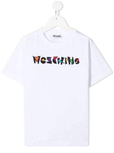 Moschino Kids футболка с вышитым логотипом