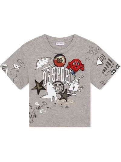 Dolce & Gabbana Kids футболка DG Sport с нашивками