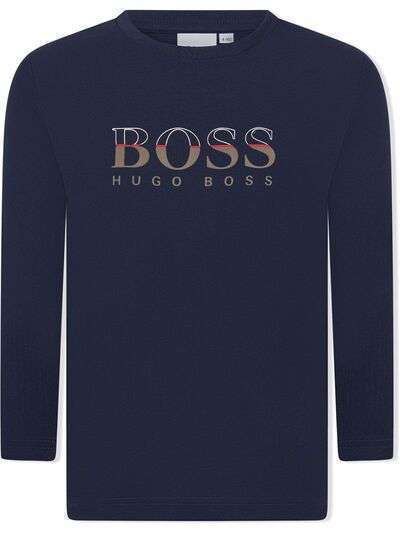 BOSS Kidswear топ с длинными рукавами и логотипом