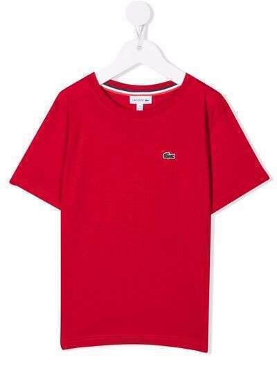 Lacoste Kids футболка с вышитым логотипом