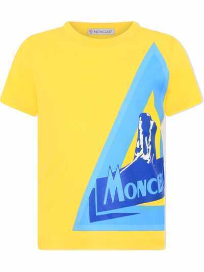Moncler Enfant футболка с графичным принтом и логотипом