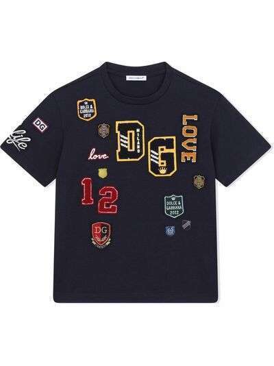 Dolce & Gabbana Kids футболка с нашивками