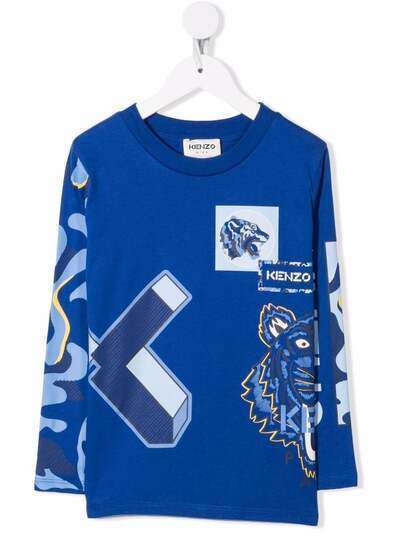 Kenzo Kids футболка с длинными рукавами и логотипом