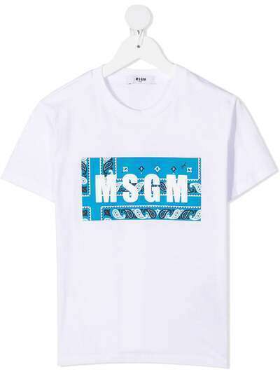 MSGM Kids футболка с нашивкой-логотипом
