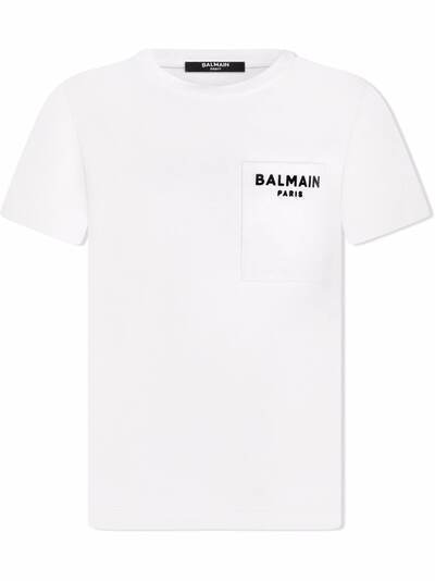 Balmain Kids футболка с нагрудным карманом и логотипом