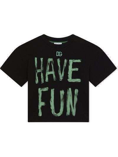 Dolce & Gabbana Kids футболка Have Fun с вышитым логотипом