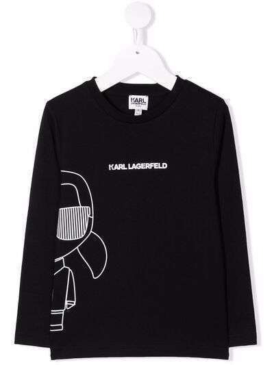 Karl Lagerfeld Kids футболка с длинными рукавами и принтом Ikonik