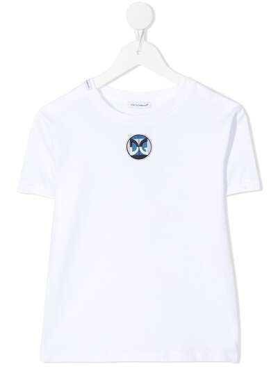 Dolce & Gabbana Kids футболка с нашивкой-логотипом
