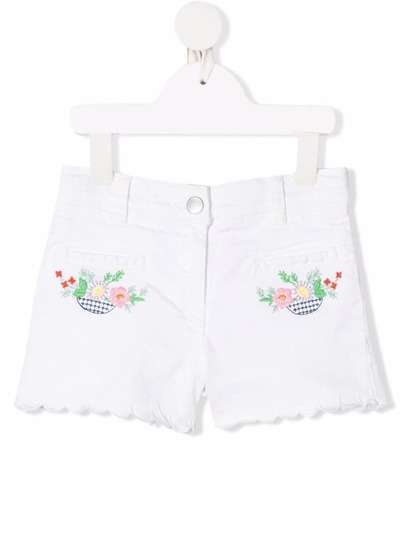 Stella McCartney Kids джинсовые шорты с цветочной вышивкой