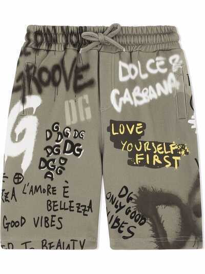 Dolce & Gabbana Kids спортивные брюки с принтом граффити