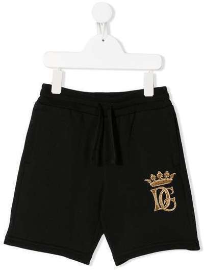 Dolce & Gabbana Kids спортивные шорты с вышивкой L4JQG6G7WGG