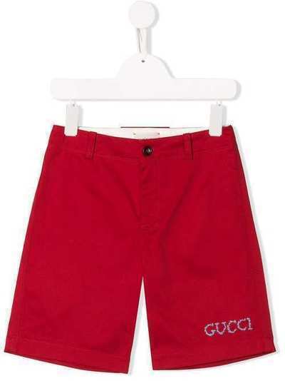 Gucci Kids шорты с вышитым логотипом 540707XWAA0