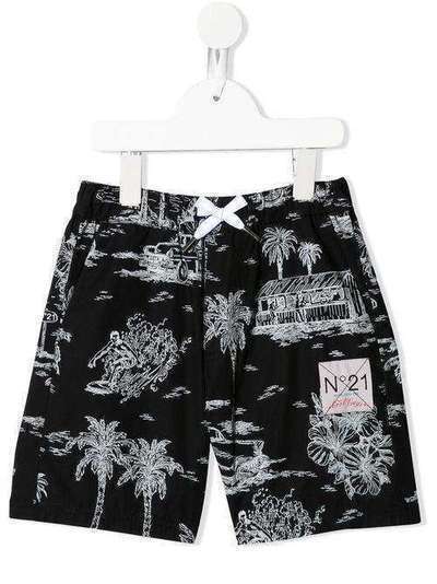 Nº21 Kids printed logo track shorts N2149LN0056