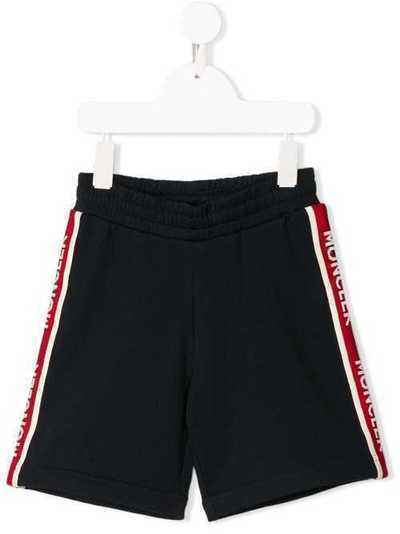 Moncler Kids шорты с полосками по бокам и логотипом 8708800809AG