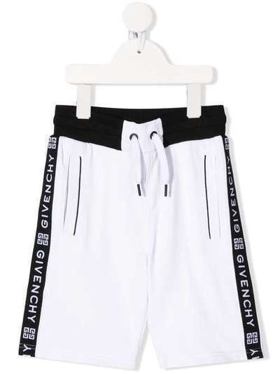 Givenchy Kids шорты с эластичным поясом и логотипами на лампасах H2408010B