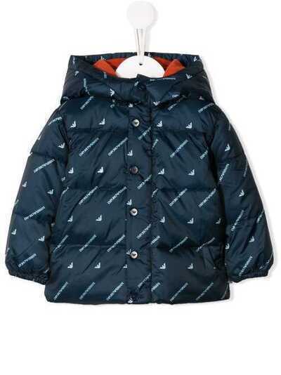 Emporio Armani Kids пуховик с логотипом 6GHB094NGLZ