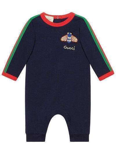 Gucci Kids Baby cotton sleepsuit with Web 512866X9T97