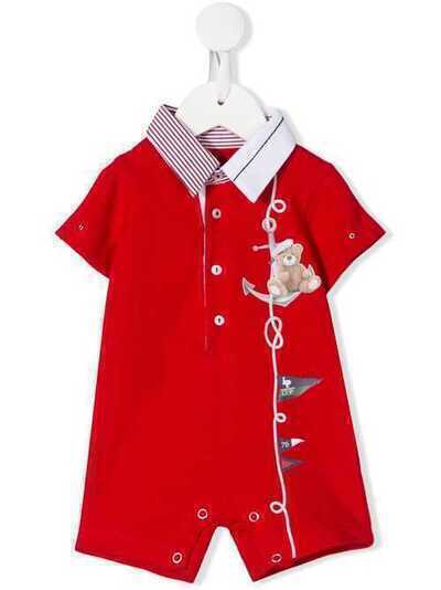 Lapin House short sleeve sailor bear print romper 201E5264