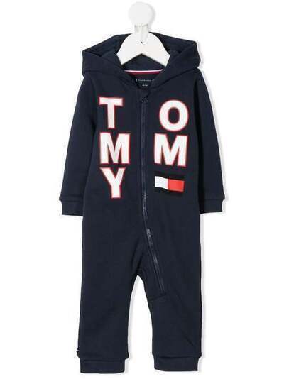 Tommy Hilfiger ромпер с капюшоном и логотипом KN0KN01096CBKCBK