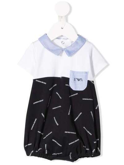 Emporio Armani Kids ромпер с короткими рукавами и логотипом 3HHD114JCHZ