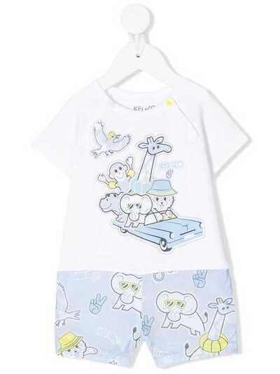 Kenzo Kids ромпер с принтом Tiger Friends KQ3351301