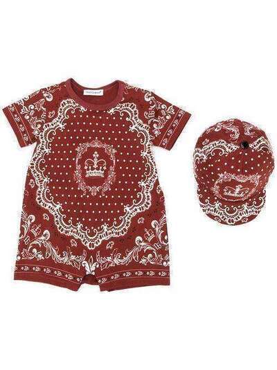 Dolce & Gabbana Kids комплект из комбинезона и кепки с принтом L1JO1AG7VGN