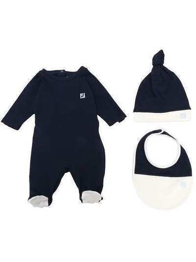 Fendi Kids комплект из пижамы, нагрудника и шапки BUK034ST8