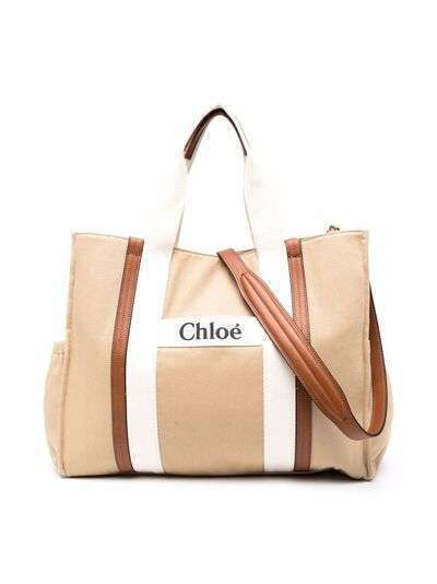 Chloé Kids пеленальная сумка с нашивкой-логотипом